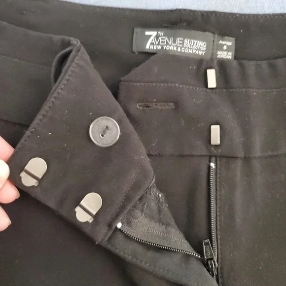 New York & Company 7th Avenue Black Bootcut 6 Regular Dress Pants - Picture 3 of 7